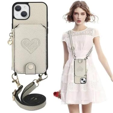 Imagem de Capa de celular magnética de couro com zíper e porta-cartões para iPhone 16 Pro Max 15 14 Plus 13 12 11 com cordão e suporte roxo, branca, para iPhone 16