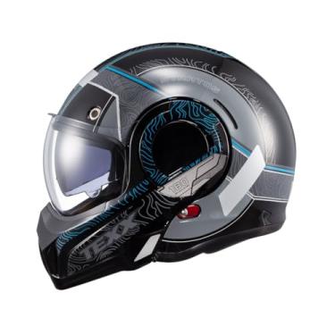 Imagem de Kit Capacete Texx Esc Stratós 180 Topographic Azul Com Luvas New Strike V2 Preto Tamanhos Xll E 5Xl