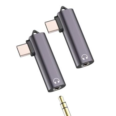 Imagem de Adaptador USB C para conector de fone de ouvido de 3,5 mm (pacote com 2) tipo C DAC adaptador de cabo de áudio para iPhone 16 15 Pro Max para Apple compatível com conversor Samsung S25 para iPad AUX