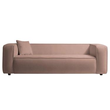 Imagem de Kit Sofá 3 Lugares 200cm E Poltrona Cecília Linho - Amarena Móveis Cor Rosê