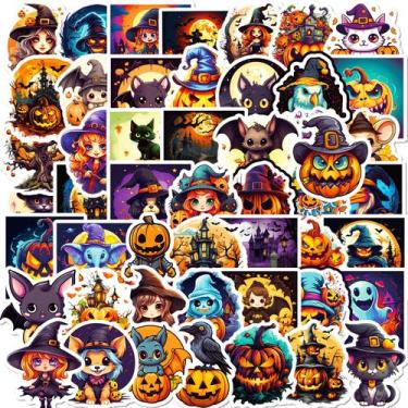 Imagem de Pacote de adesivos de Halloween, 50 peças, decalques de vinil assustad