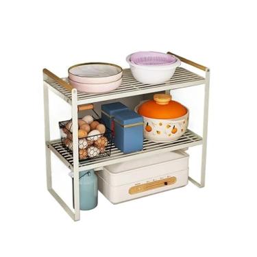 Imagem de Rack 2 Andares Organizar Objetos Armário Lavanderia Prateleira Branco/Preto(BRANCO)