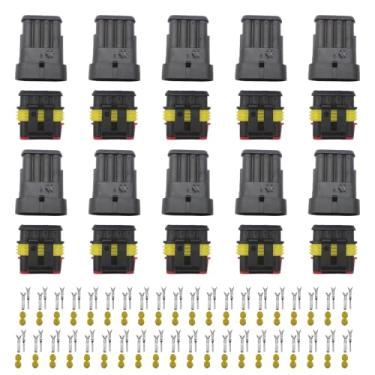Imagem de RTYPER Kit de 10 conectores impermeáveis de 4 pinos, terminais de série de 1,5 mm para plugues automotivos de chicote de fios 20-16 AWG