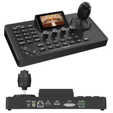 Imagem de Controle PTZ PoE, prévia da tela LCD de 3", Joystick 4D Controlador de Câmera PTZ, Visca PELCO D/P RS232 RS485, para Serviço ao Vivo na Igreja (Sem licença NDI, mas atualizável para NDI,RP-JP883)