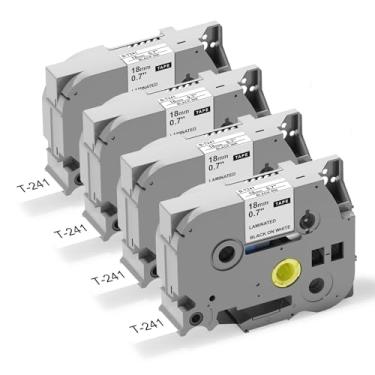 Imagem de Label Maker Tz Tape 18 mm 0,7 laminado branco substituição para Brother TZ Tze-241