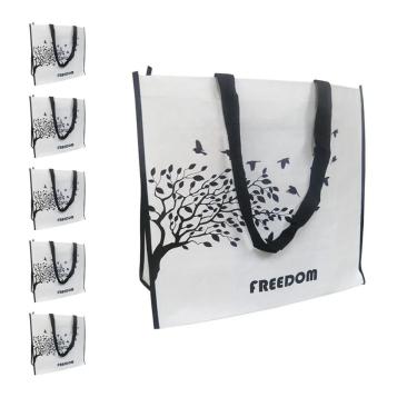 Imagem de Bolsa Ecologica Ecobag Kit 5 Unidades Retornavel Mercado Compras Dobravel