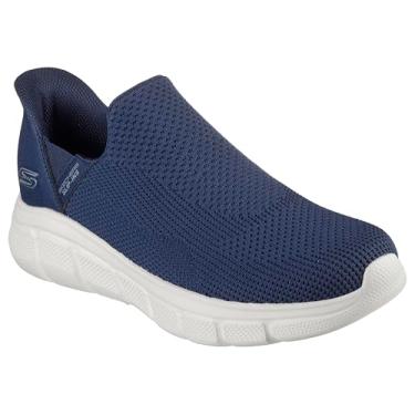 Imagem de Skechers Tênis masculino Hands-Free Bobs B Flex Resilient Edge, Tecido azul-marinho, 45 EU