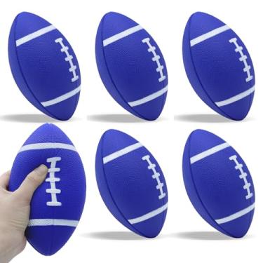 Imagem de Magicorange Pacote com 6 bolas de futebol de espuma, pequenas bolas de futebol macias de 18,4 cm para crianças e jovens (azul)