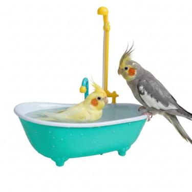Imagem de Banheira Com Chuveiro Automatico Para Pássaros Calopsita Periquito Divertido Resistente
