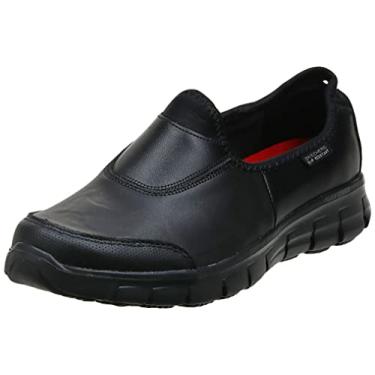 Imagem de Skechers Sapatos de Segurança Femininos para Trabalho, Preto, 4 Big Kid