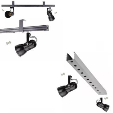 Imagem de Kit 17 Spot Trilho Perfilado Eletro calha Par20 Bulbo OL2 - Hiperlight