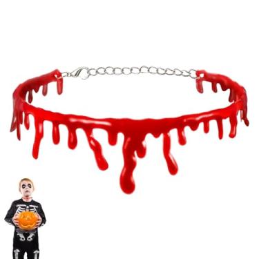 Imagem de Gargantilha de sangue pingando, gargantilha de sangue de piada - joia de pescoço com imitação de sangramento para cosplay, apresentações, férias, eventos temáticos, palco, carnaval, festa, Refer to