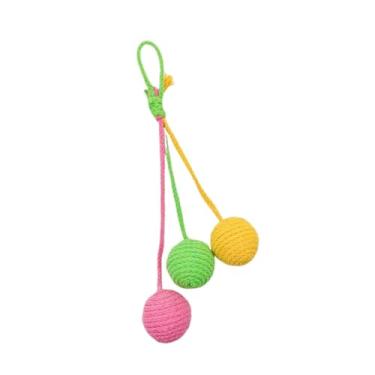 Imagem de Fxzqgnh Brinquedo para Gatos, Bola de Sisal, Bola de Corda, Ideal para Gatos Domésticos, Protege O Sofá E O Chão, Acessório para Animais de Estimação, Brinque, Rosa Amarelo Verde
