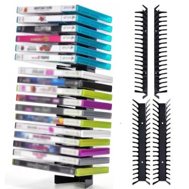 Imagem de Primst Pacote com 4 suportes de armazenamento de torre de disco de videogame, organizador de jogos, suporte de exibição para parede, suporte universal de disco de jogo para organizador de jogos de DVD