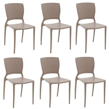 Imagem de Kit 6 Cadeiras Safira Camurça Tramontina 92048/210