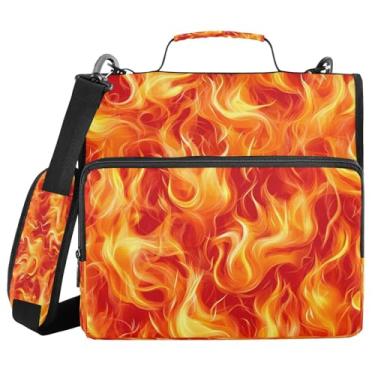 Imagem de Blueangle Pasta com zíper sem costura, bolsa de fichário de 3 anéis de 3 cm comporta 500 páginas, organizador de zíper com vários bolsos com alça e alça ajustáveis (258)