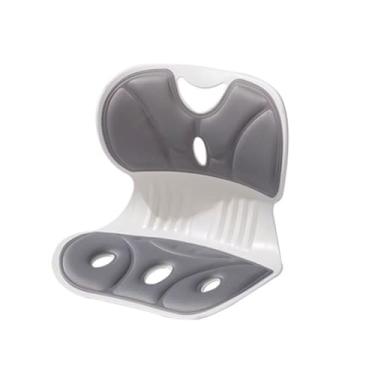 Imagem de Almofada Ergonômica Com Apoio Lombar, Estofada Para Cadeira (Cinza)