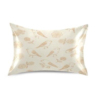 Imagem de SEHANY Capas de almofada elegantes de seda rosas para cabelo e pele, capas de almofada de cetim respiráveis macias e refrescantes com fecho de envelope, tamanho king (50,8 x 66 cm)