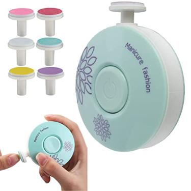 Imagem de CHICIRIS Cortador de Unhas Elétrico para Bebês, Polidor, Kit de Lixa de Unhas para Bebês Recém-nascidos, Dedos Dos Pés e, Alimentado por Bateria AAA, Rosa Vermelha, 6 Cabeças de Moagem (#77)