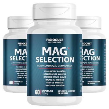 Imagem de 3x Magnésio 350 mg por Porção Blend com 6 Tipos de Magnésio 60 Cápsulas Suplemento Alimentar Sem Glúten Uso Adulto