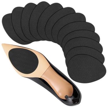 Imagem de Almofadas antiderrapantes para sapatos, aderências autoadesivas na parte inferior dos sapatos, adesivos antiderrapantes de salto alto, protetores de sola de silicone (preto, 12 peças)