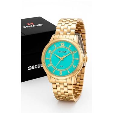 Imagem de Relógio Dourado Feminino Seculus Analógico Original Garantia de 2 Anos Presente Mãe Namorada Natal (DOURADO)