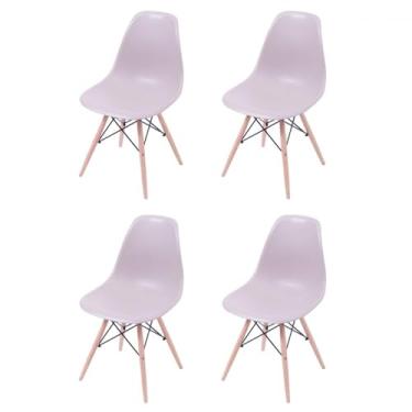 Imagem de KIT 04 CADEIRAS DKR PP FENDI BASE MADEIRA