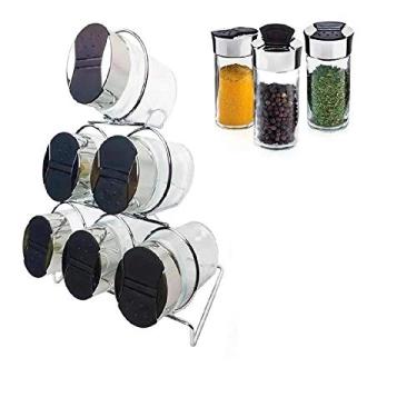 Imagem de Conjunto 6 Porta Temperos Vidro 100ml com Tampa Rosca - Wincy (VDA04040)