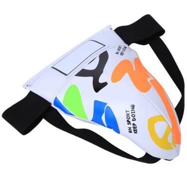 Imagem de Generic Protetor de Virilha Infantil Graffiti Boxe para Treinamento Sanda Taekwondo, Feito de PU + Nylon, Branco, por 5 a 9 Anos (#12)
