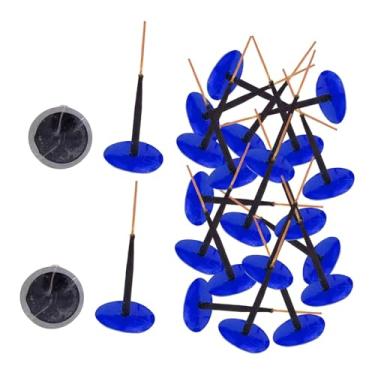 Imagem de simhoa Kit com 24 Remendos de Pneus em Formato de Cogumelo para Prevenir Vazamentos - Ideal para Bicicletas, Motos e Ônibus, 4.5 Mm X 4.1 Cm