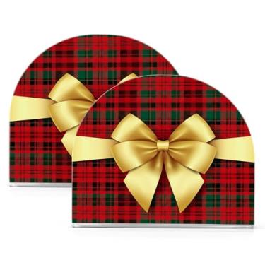 Imagem de Wassud Porta-guardanapos de acrílico xadrez de gravata borboleta, dispensador de guardanapo de papel moderno em forma de U para mesa, cozinha, sala de jantar, bancada 2 peças (comporta 50-60