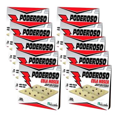 Imagem de Kit 10 Pega mosca mosquito armadilha prende mata insetos Cola Adesiva Fácil de Papel domestico Muriçoca