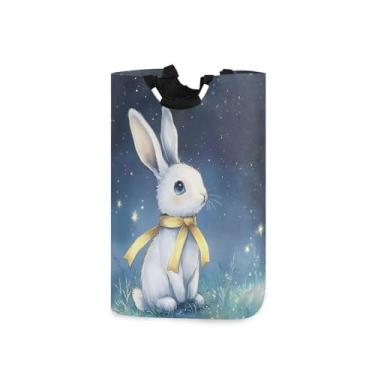 Imagem de xigua Cesto de roupa grande de coelho de desenho animado com alça, cesto de roupas dobrável, cesta de armazenamento dobrável para organização de brinquedos e roupas no quarto, banheiro e lavanderia