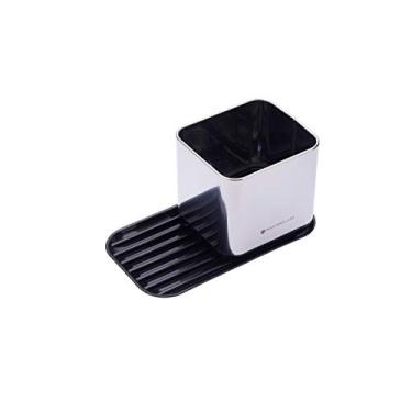 Imagem de Pia de cozinha MasterClass MCSINKSTORE arrumada com suporte de esponja e suporte de escova, aço inoxidável, 20 x 11 x 11 cm, prata/preto