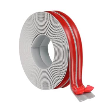 Imagem de PATIKIL Protetor de canto de parede de 4 cm x 6 m, protetor de borda autoadesivo de canto de parede, acabamento de moldagem flexível para bancada de teto, cinza