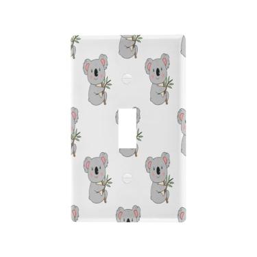 Imagem de Wassud Cute Koalas Light Switch Cover Plate Decorativa Capa de Parede para Tomadas Elétricas Interruptor Único