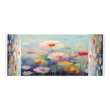 Imagem de Wassud Capas de lavadora e secadora de flores coloridas, protetor de lavadora com sacos de armazenamento, capa de geladeira à prova de poeira com bolsos para lavanderia doméstica, cozinha, 120 x 55 cm