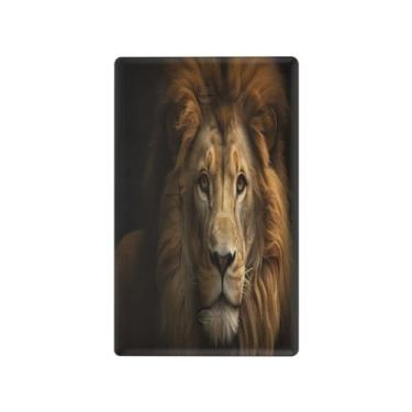 Imagem de Wassud Placa de cobertura para interruptor de luz, 1 capa de tomada em branco, placa de parede, leão, decoração de casa, sala de estar, quarto, decoração