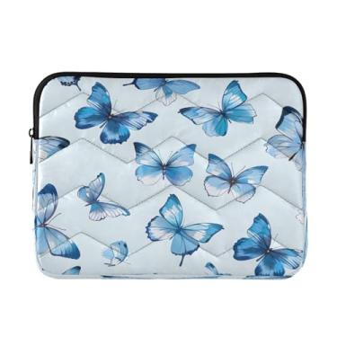 Imagem de Kigai Bolsa para laptop, borboleta azul macia e resistente a impactos, capa para laptop, bolsa protetora para notebook de 13 a 14 polegadas