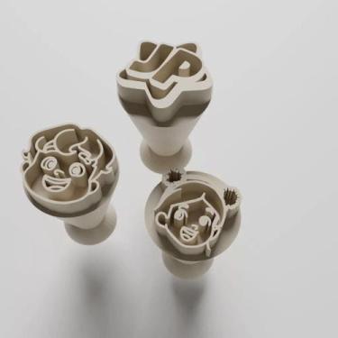 Imagem de Kit Carimbo Marcador Brigadeiros Maria Clara e Jp Canção Molde Festa C