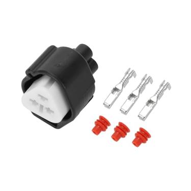 Imagem de Hihaha No.9098011016 Plugue conector de farol de neblina para Toyota/conector terminal de fio fêmea interno/plástico impermeável série de 2,2 mm/1 conjunto cinza 3 pinos