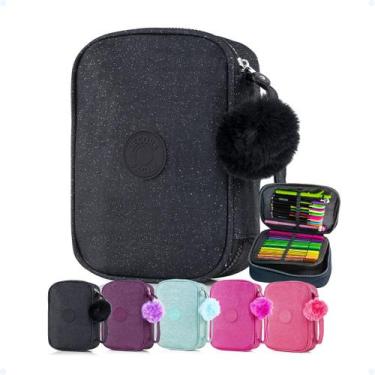 Imagem de Estojo Grande Box Jumbo Escolar C/ Divisórias Compartimentos - Hxt, Pr