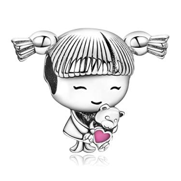 Imagem de Amieween Amuletos femininos S925, presente para casal amigo da família no aniversário de Natal, aniversário das mães, dia dos namorados, pulseira e colar pingente de contas para mulheres Pandora