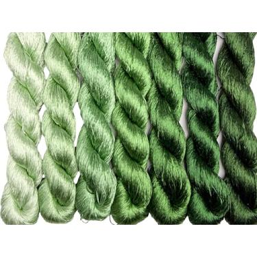 Imagem de RUSHIGUAN 100% pura natureza amoreira fio de seda acessório de joias flores artificiais ponto cruz bordado fio diy kits de costura 7 cores gradientes 110 m cada (10)