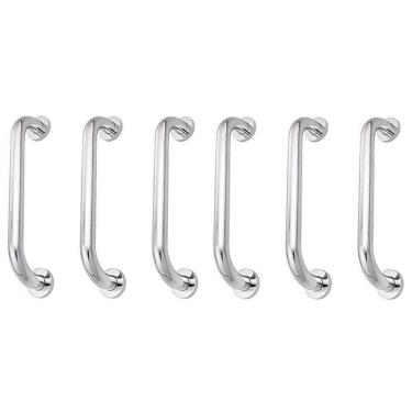 Imagem de Alça De Apoio Inox 30cm Barra Kit 6 Unidades Acessibilidade Corrimao Suporte