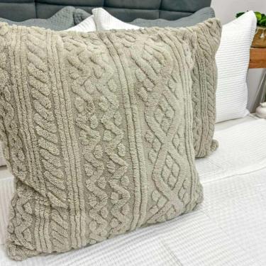 Imagem de Kit 2 Almofadas Comfy 50x50 Franci Tricot Oliva