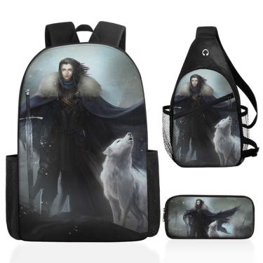 Imagem de Conjunto de mochilas escolares Arya Stark Games Of Thrones, 3 unidades