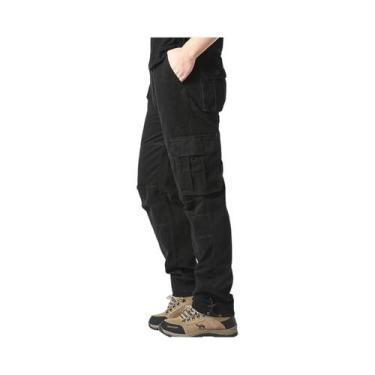 Imagem de Calças Cargo Táticas Masculinas De Tamanho Grande Com Cintura Elástica