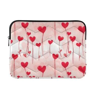 Imagem de Capas para laptop 13, 13,3, 14 polegadas coração vermelho flores à prova de choque capa protetora para notebook capa portátil para dispositivo eletrônico