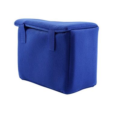 Imagem de Cryfokt Bolsa Protetora Acolchoada para Partição Interna da Câmera DSLR para Fotografia de Viagem à Prova de Choque, Feita de Nylon + Veludo, Preto/azul Escuro/laranja, 9,4" X 4,7" X 7" para (Azul)